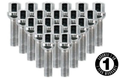 Lug Bolt Kits • Hex Lug Bolts • 20 Bolts • Chrome • Radius • 15M X 1.25