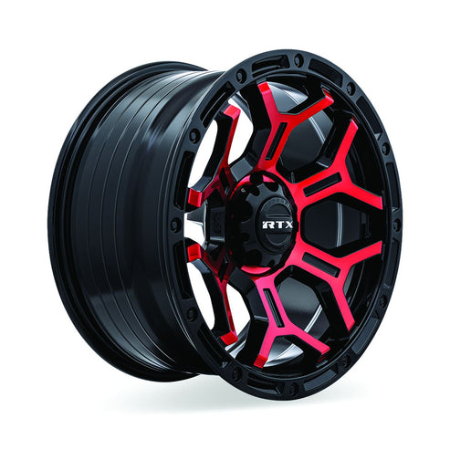 Goliath - Gloss Black Machined Red Spokes – RTXWHEELS