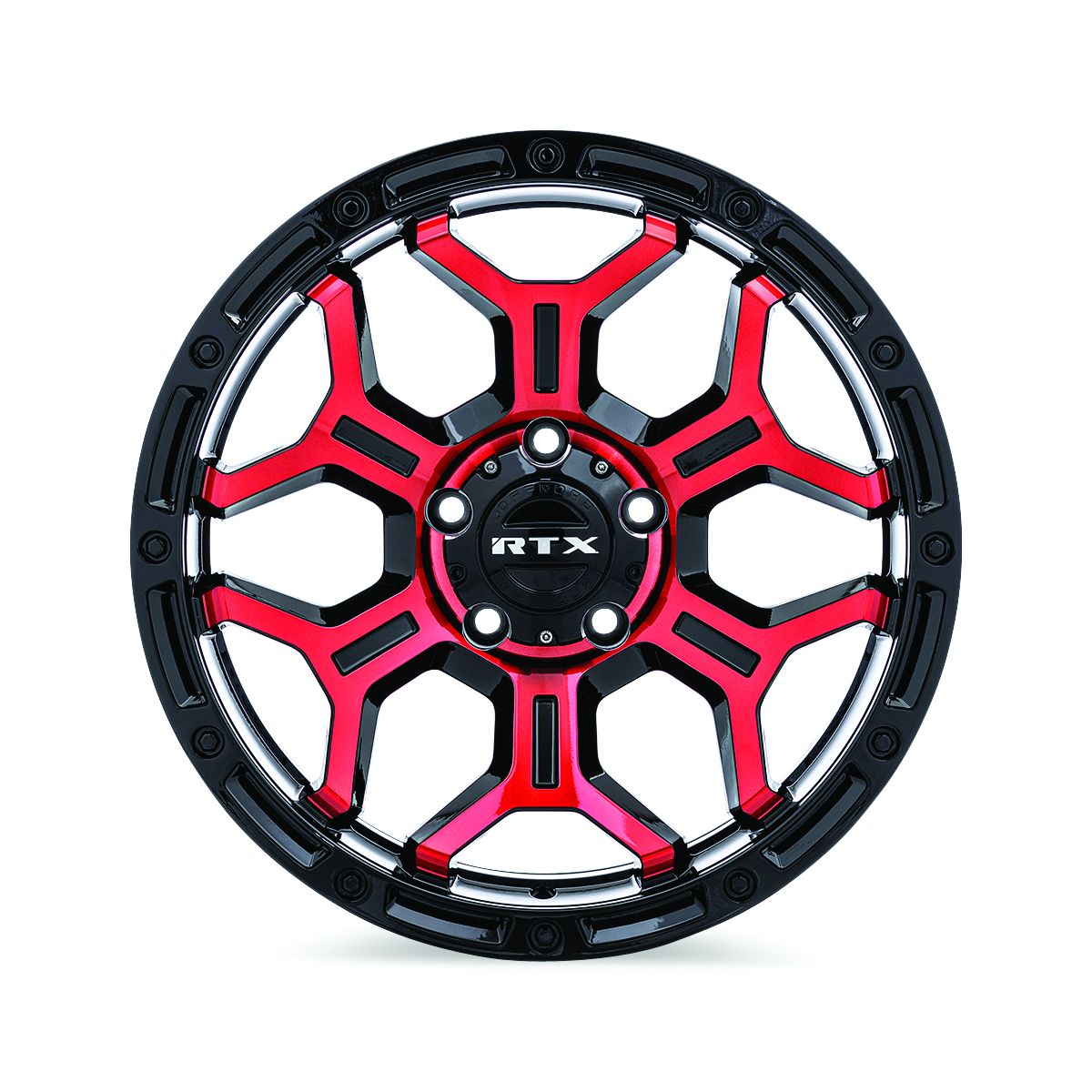 Goliath - Gloss Black Machined Red Spokes