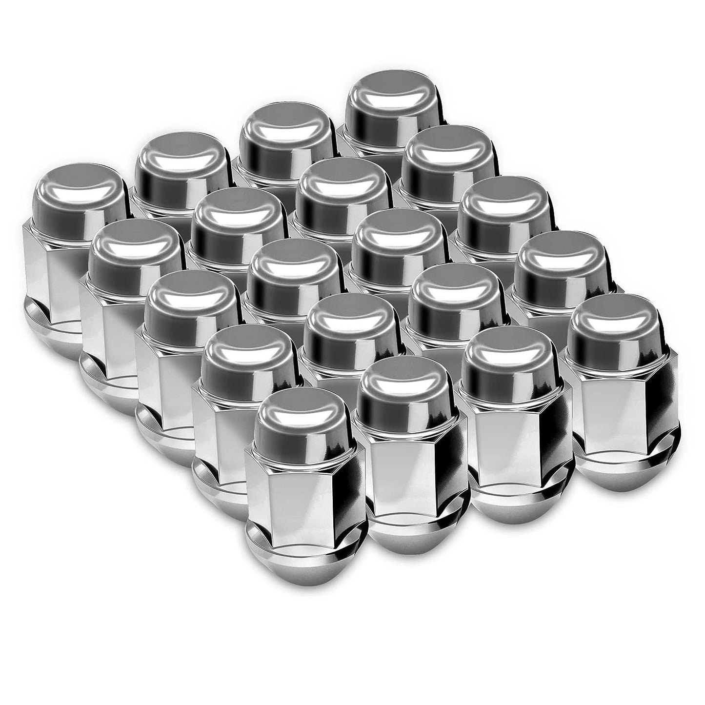 Lug Nut Kits • Hex Lug Nuts • 20 Nuts • Chrome • Conical • 12M X 1.25