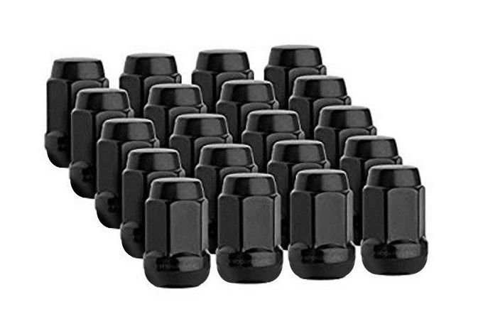 Lug Nut Kits • Hex Lug Nuts • 20 Nuts • Black • Conical • 1/2