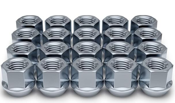 Lug Nut Kits • Open End Hex Lug Nuts & Key • 20 Nuts • Zinc • Conical • 12M X 1.5