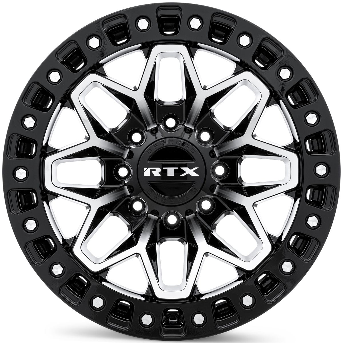 Zion - Gloss Black Machined - 8 Lugs