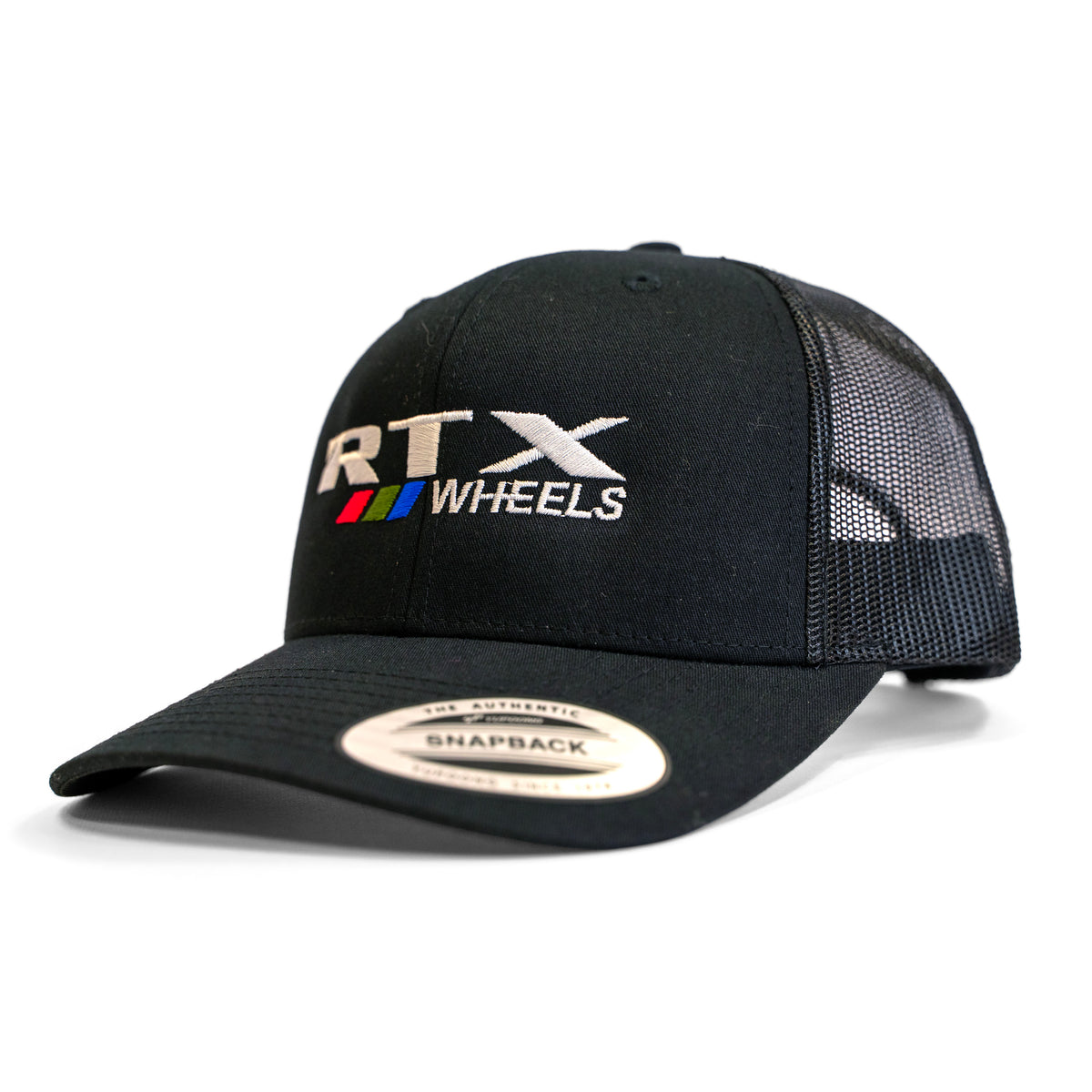 RTX Wheels Black Snapback Hat with Embroidered Logo