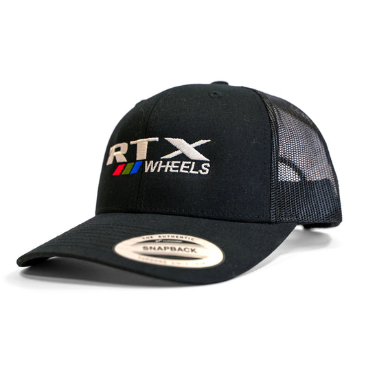 RTX Wheels Black Snapback Hat with Embroidered Logo