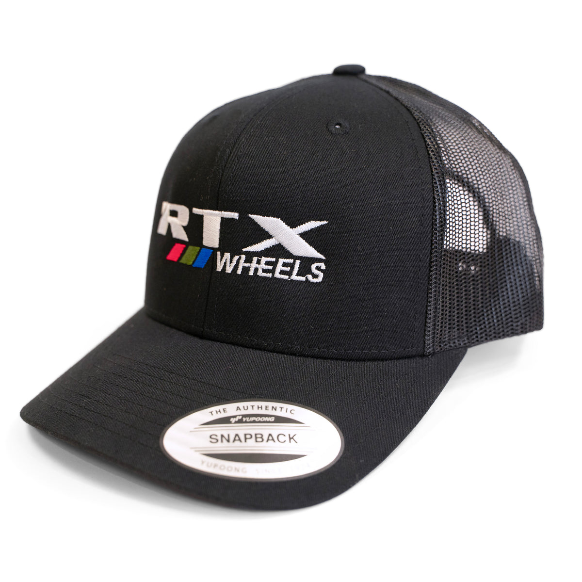 RTX Wheels Black Snapback Hat with Embroidered Logo