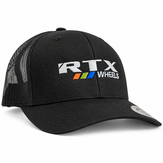 RTX Wheels Black Snapback Hat with Embroidered Logo