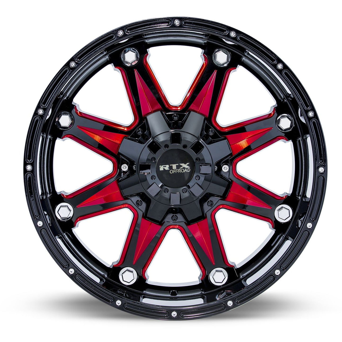Spine - Black with Milled Red Spokes